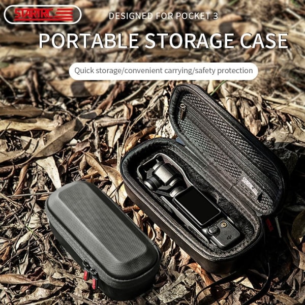 Osmo Pocket 3 Case, Vattentät Hard Shell Case för Osmo Pocket 3, Bärbar PU-förvaringsväska