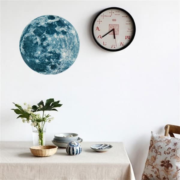 Luminous Moon Wall or Ceiling Decor Sticker, Removable Self-Adhesive Wall Decal, Suitable for Children's Room