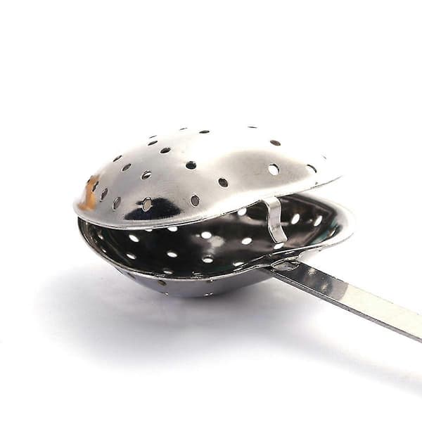 4-pak løs te-infuser, løs te-si, langt greb, hjerteformet teske i rustfrit stål