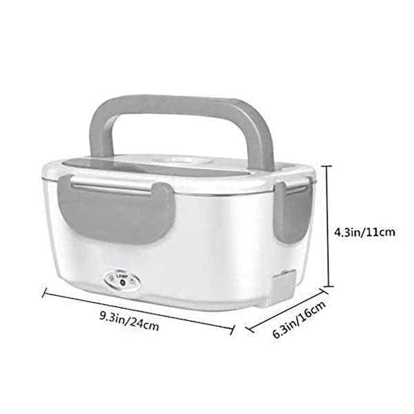 Storlek: 23,2x16,5x10,8 cm El-lunchbox för uppvärmning av lunch 3-i-1 Bärbar lunchbox i rostfritt stål Lunchbox för bil och kök Dubbel användning