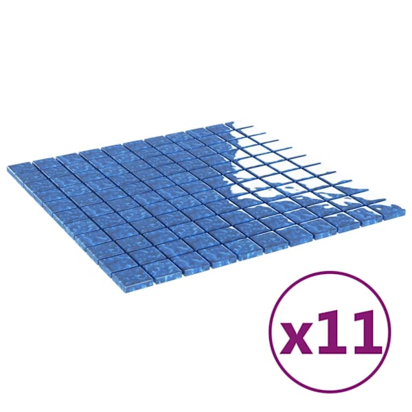 Laadukkaat uuden tyylin vidaXL mosaiikkilaatat 11 kpl sininen 30x30 cm lasi Blue Blå