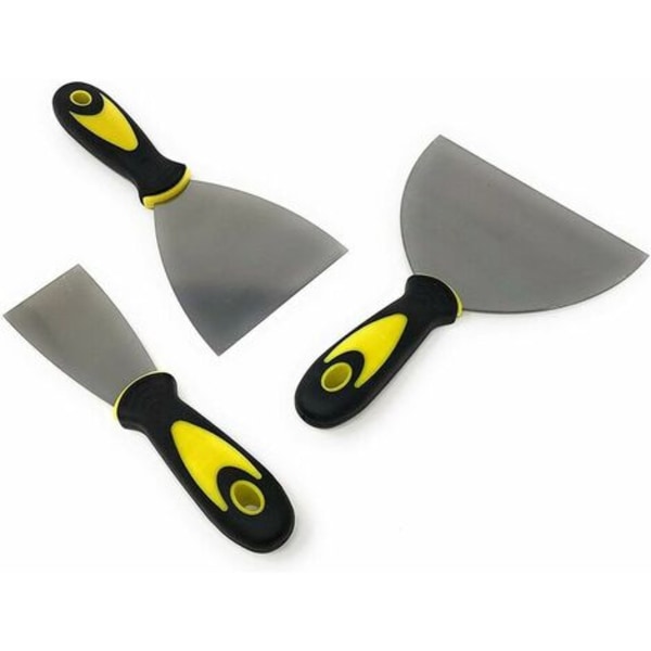Spatelkniv - Set med spatlar i rostfritt stål - Spatelkniv - Gipsspatel - 3-delat set - 3 dimensioner