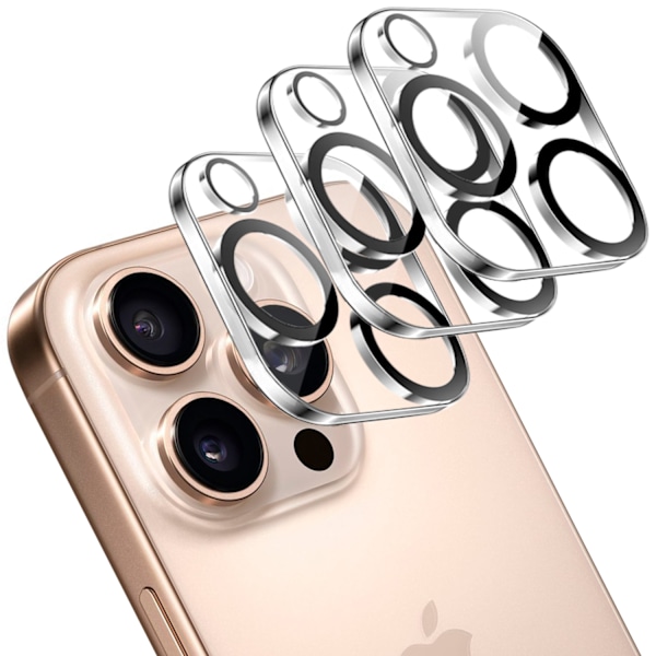 Högkvalitativt nytt [3-pack] iPhone 16 Pro härdat glas linsskydd - Kameraskydd, Anti-rep tåligt