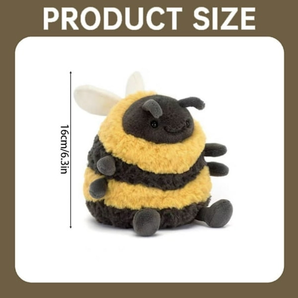 Sæsonkampagne! Høj kvalitet Jellycat Albee Bee Spring Plys - 16 cm Bi-bamse, Blødt Plyslegetøj til Børn & Voksne, Kælent Forårsdekoration
