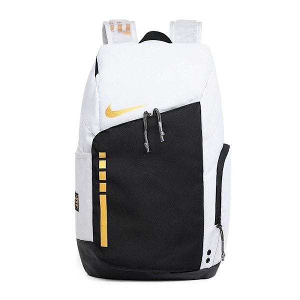 Unisex Nikes Elite Pro Basketryggsäck Skolväska Gym Sport Resväska Laptopväska Vit Gu Hög Kvalitet (Påsk) White Gold
