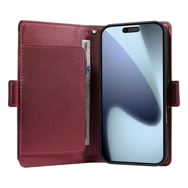 Multi Card Plånbok Läder Telefonfodral-lingling} Red iPhone 17 Pro