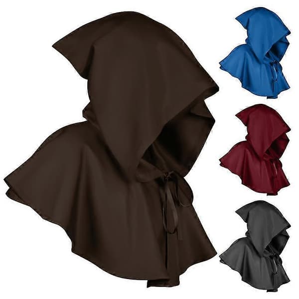 Halloween Grim Kappe Cosplay Kostumer Hætte Poncho Til Mænd Kvinder-lingling} black