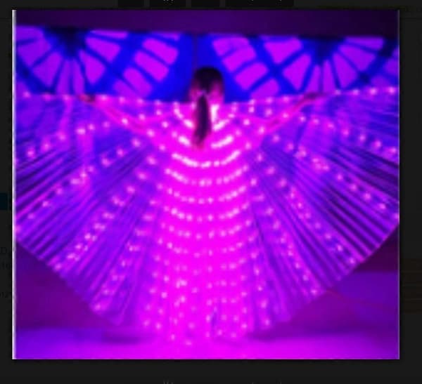 LED Vinger Lysende Fe Vinger, Voksne Mavedans Kappe Rave Kostume m/ Pinde-lingling} Pink 145cm
