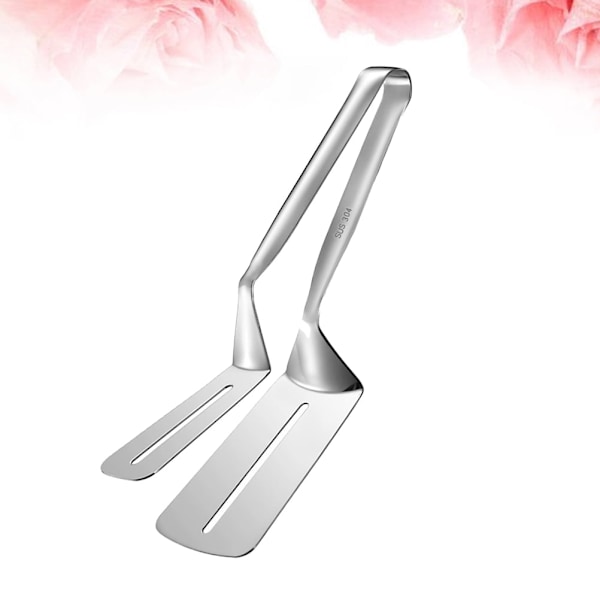 1 st 304 Rostfritt Stål Grillklämma Brödklämma Multifunktionell Matservering Biff Tång för Hemmet (Silver)