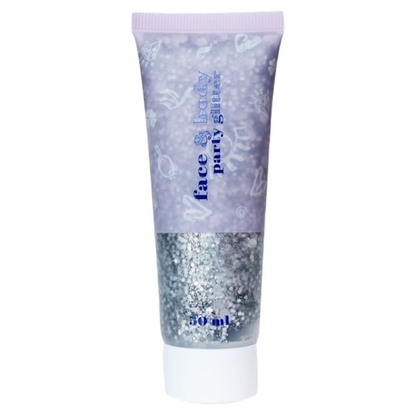 Laadukas uusi kasvo- ja vartaloglittergeeli | Nestemäiset kimallepaljetit meikkiin ja juhliin - Hopea (50 ml)