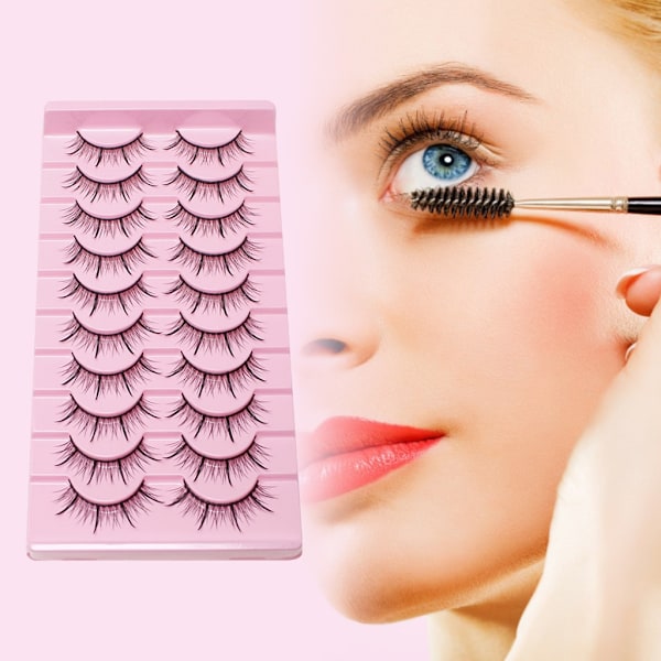 Säsongskampanj! Högkvalitativa 10 Par Lösögonfransar Wispy Manga Ögonfransar Naturligt Utseende Japanska Anime Ögonfransar Spiky-Cosplay Ögonfransar för Ögonmakeup