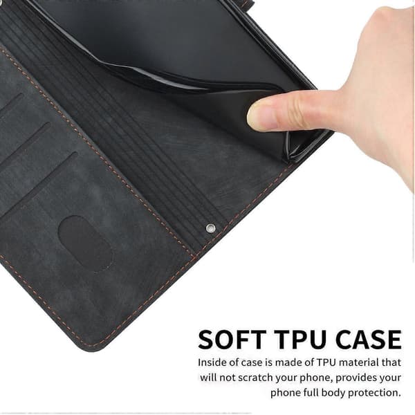 Case Compatible with iPhone 17 Air Full Protective Soft PU Leather Flip Wallet Case with Card Holder Compatible with iPhone 17 Air Black