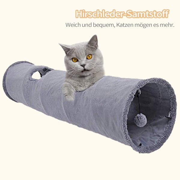 Djur tunnel katt tunnel lektunnel med lammskin katt leksak Ø 30 cm