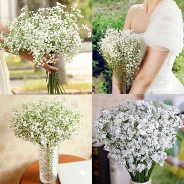 Konstgjorda blommor Konstgjord brudslöja Blomma Siden Bröllopsfest Bukett Heminredning rumsdekor Vit One Size