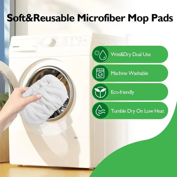 Reusable Premium Swiffer Microfiber Cleaning Cloth, Grey/White, 25.4 x 11.5 cm, White white