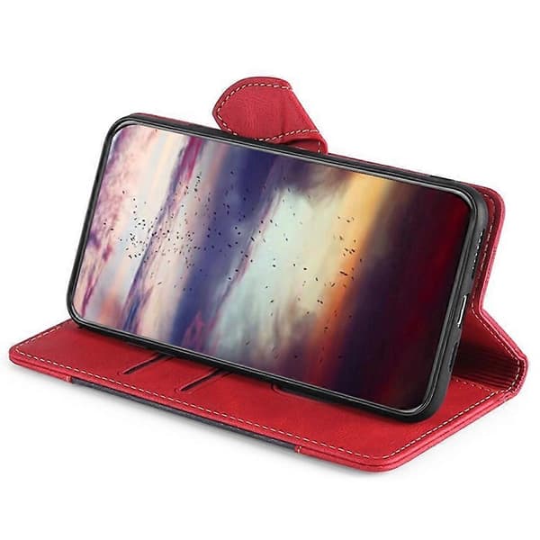 Compatible with iPhone 16e Case Leather Wallet Phone Case with Straw Hat Magnetic Closure - Black Multicolor Multicolor Red