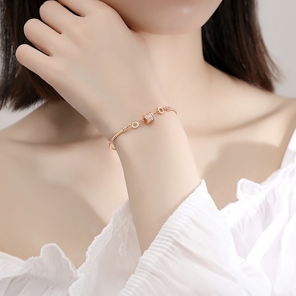 925 Sterling Silver Delikat Handgjort Armband Roséguld