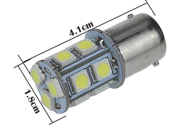 Ba15s r5w r10w 1156 LED-lampor 6000K 2-pack Silvergrå silver