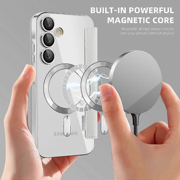 Compatible with Samsung Galaxy A55 5G Magnetic Case RFID Blocking Card Holder Leather Phone Cover Multicolo Multicolor Titanium Grey