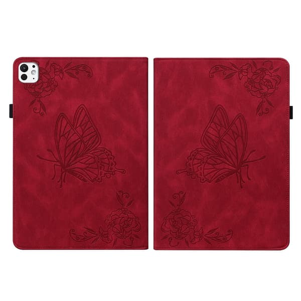 Präglat läderfodral kompatibelt med iPad Pro 11 2024 Red