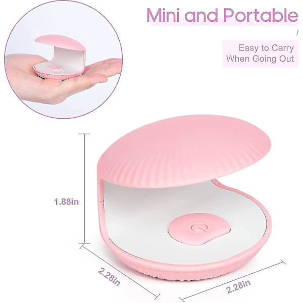 Mini UV-nagellampa, rosa Mini UV-lampa för gelnaglar, professionell bärbar nagelhärdningslampa, nagellampa nageltork för nagelkonst hemma