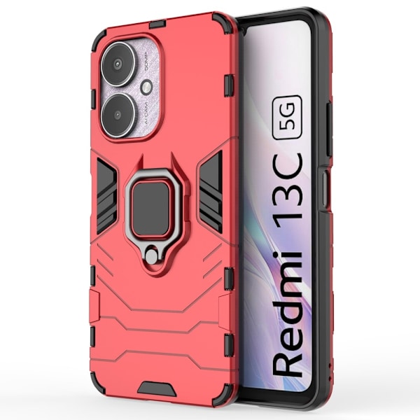Högkvalitativt nytt Xiaomi Redmi 13C 4G Skal Armor Hybrid Stöd Röd 46