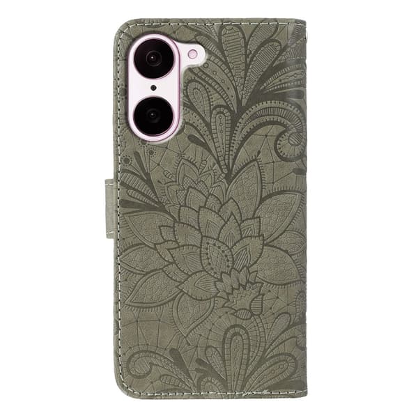 Compatible with OnePlus Nord CE5 Mandala Flower Wallet Case - Grey grå gray