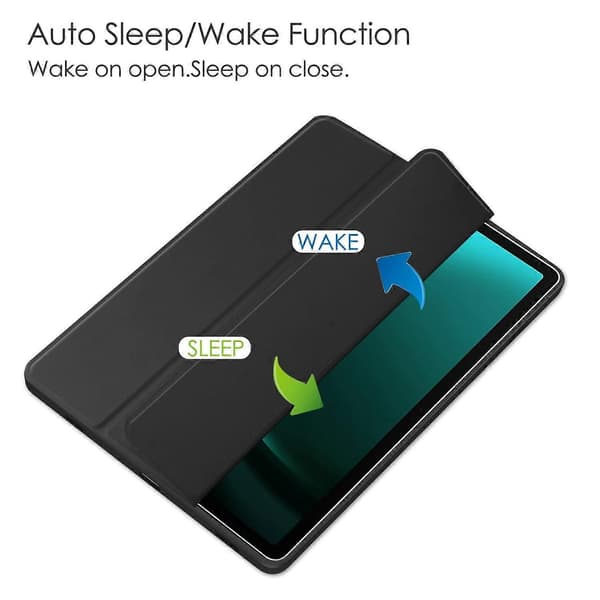 3-vikbart Läderfodral Kompatibelt med Samsung Galaxy Tab S9 FE / S10 FE Black Samsung Galaxy Tab S9 FE+