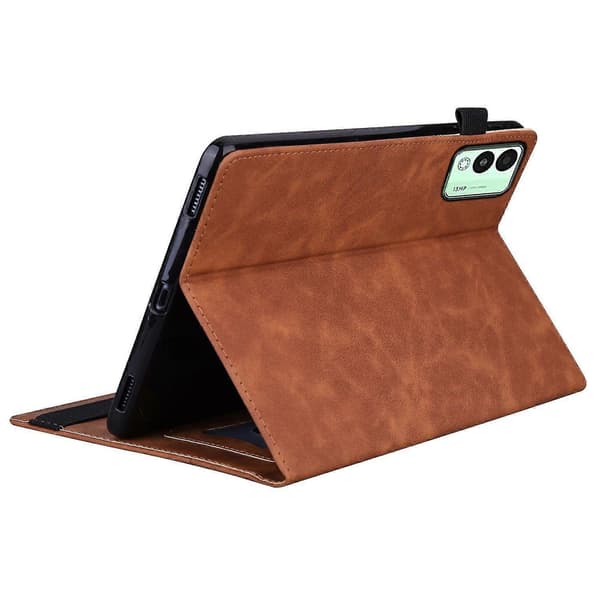 Tablet-etui i splejset læder Brown Tecno Megapad 11