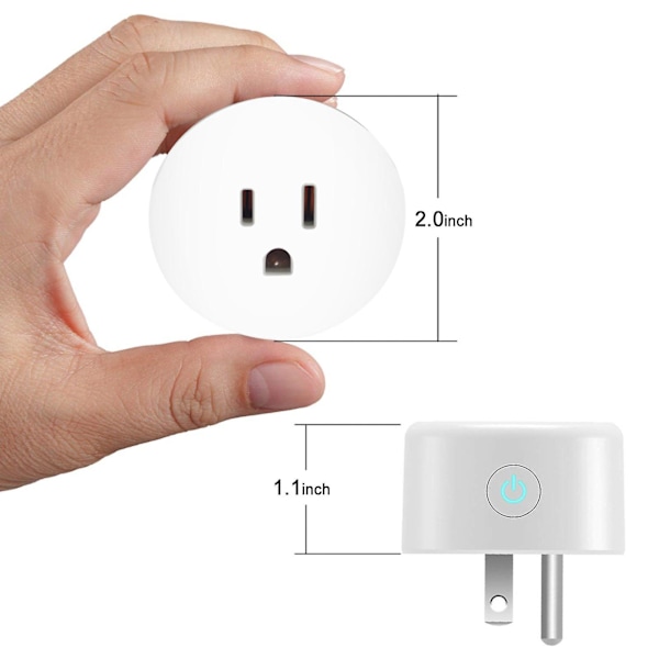 WiFi Smart Plug med fjärrkontroll och timerfunktion och statistik över energiförbrukning Fungerar med & Assitant 10A Smart Socket 2.4G Wi-Fi On-ly