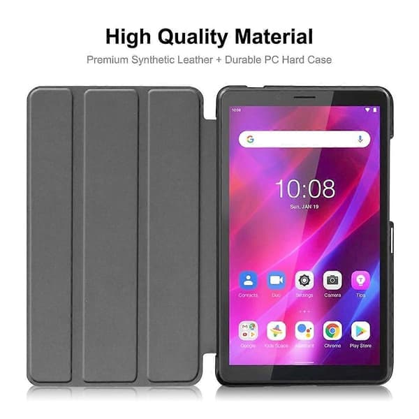 PU Læder Stand Case f Grey Lenovo Tab M7 1/2/3