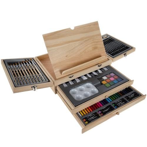 Konstnärsset med Staffli - 83 delar - Olja, vattenfärg & akrylfärg multifärg multicolor