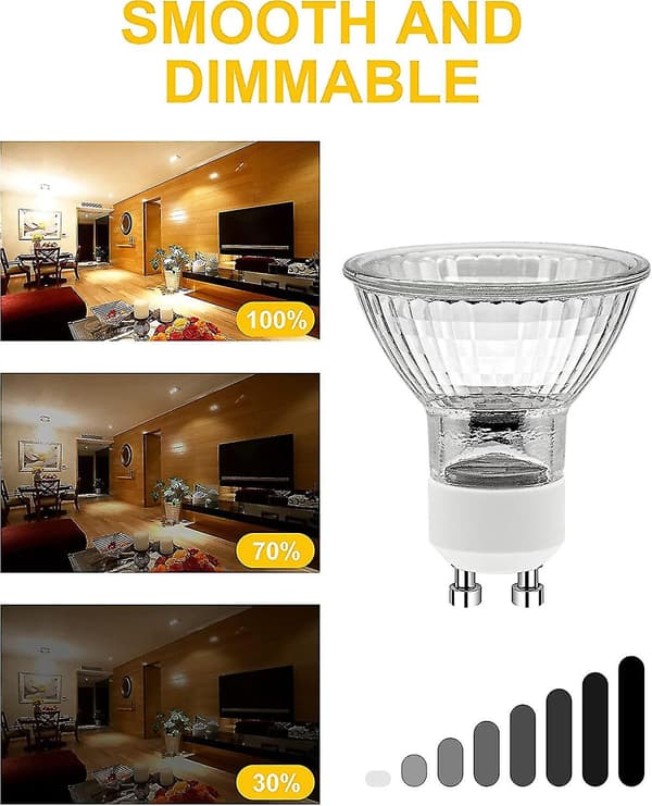 GU10 Halogen Spotpærer (12 stk.) Dæmpbare Halogenlamper 2-benede, 220v 50w Lys Kilde med Lang Levetid A