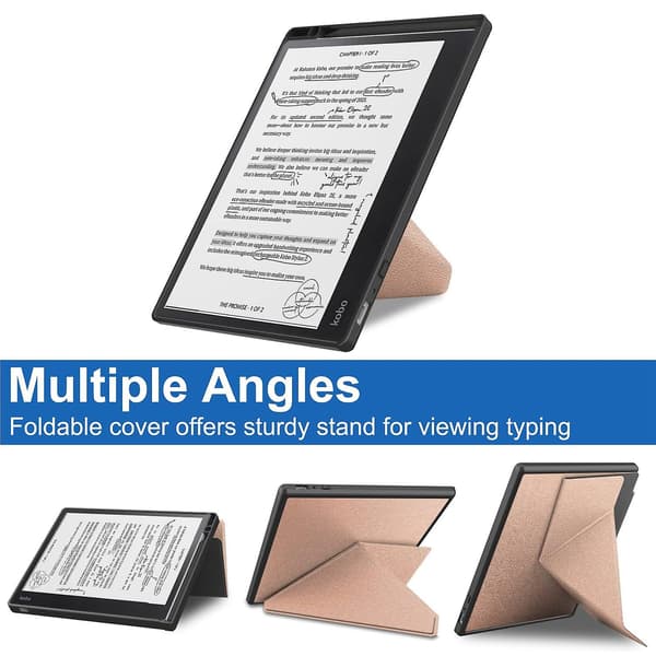 Smart tablet-etui i læder, kompatibelt med Kobo Elipsa 2E Red gold