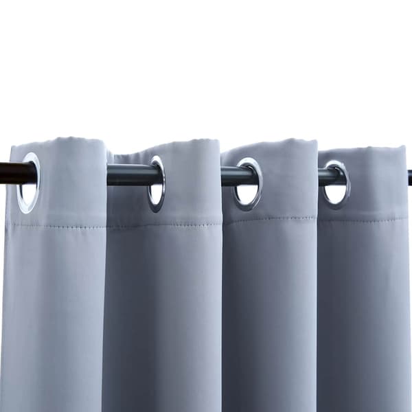 Blackout Gardiner med Metallringar 2 st Grå 140x245 cm grå gray