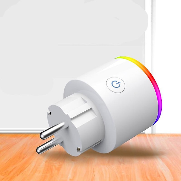 WiFi Smart Plug Outlet RGB Trådlös Strömkontakt Smart Life/ App Fjärrkontroll Fungerar för Alexa Home EU-kontakt