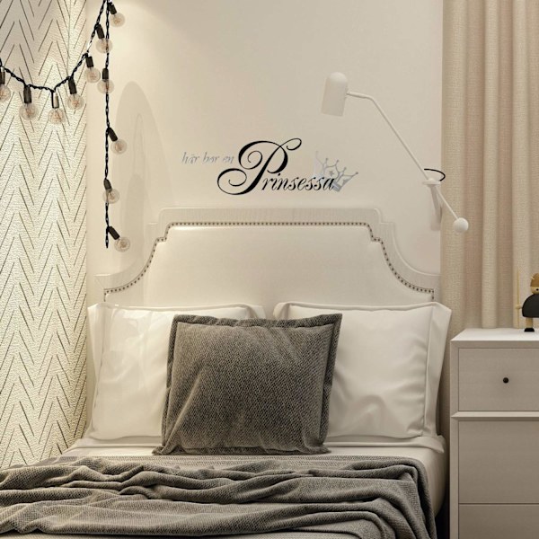 Here lives a princess. (Wall text/words)