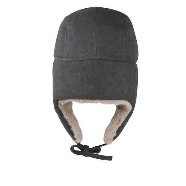Trapper Hat Vinterhatte til mænd, Trooper Russisk Varm Hat med Øreklapper, Dame Ushanka Bomberhatte-lingling} BLACK