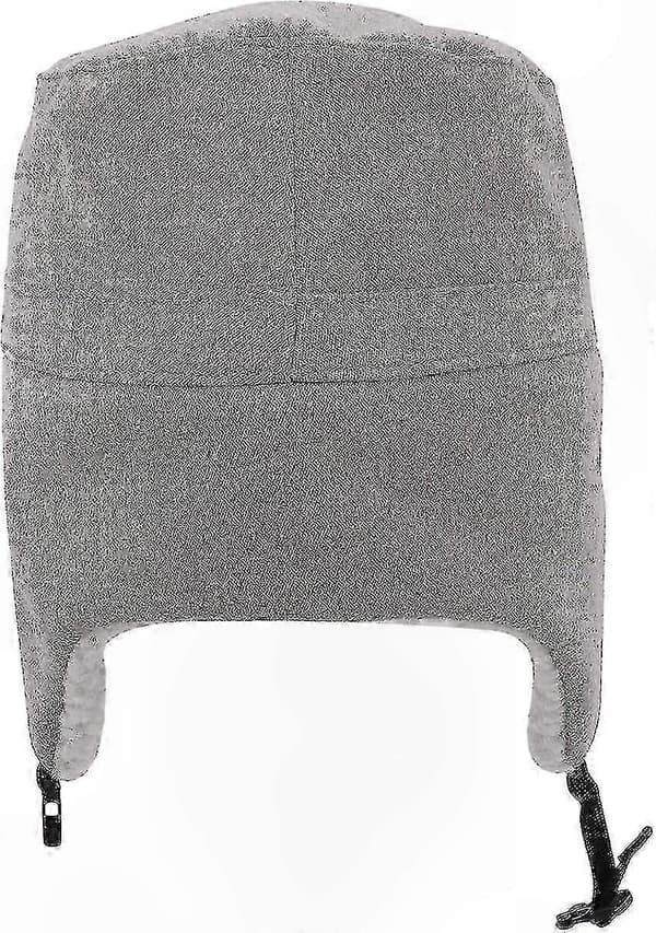Vintervarm ullcaps med visir og øreklaffer for menn og kvinner (A) Flat Top - Light Gray 7