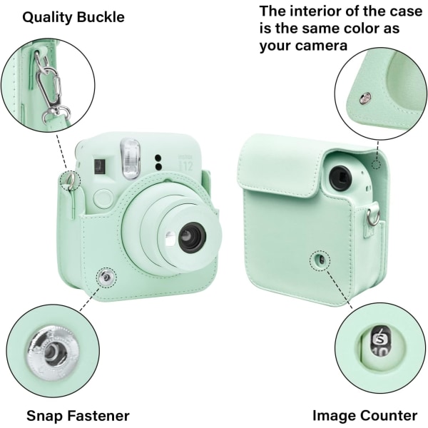 Case i PU-läder för Instax Mini 12 snabbkamera