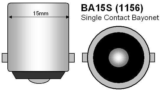 Ba15s r5w r10w 1156 LED-lampor 6000K 2-pack Silvergrå silver