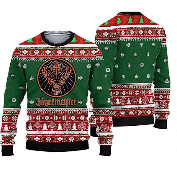 Ny Herr 3D Digital Heltäckande Tryckt Rundhalsad Tröja Mode Tryckt Pullover Långärmad Jacka 2 L