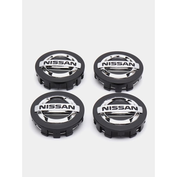 Høj kvalitet nyt 4-pak - Nissan Centerkapsler / Hjulkapsel Emblemer - Bil 60mm - Svart