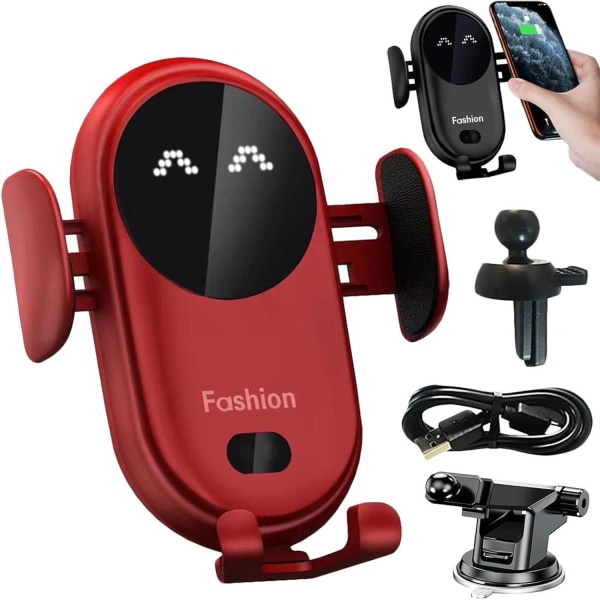 Telefonhållare, 2024 NewCell Phone Hållare, Biltelefonhållare, Auto-Sensing Smart Car Trådlös Laddare Telefonhållare Snabbladdning Universal Mount