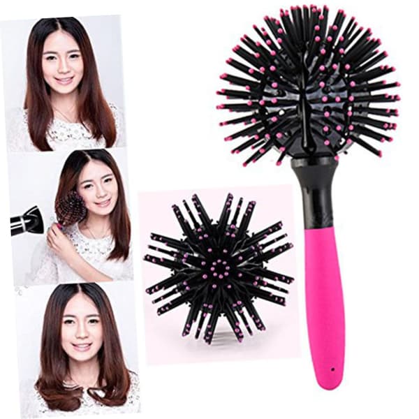 3D Rund hårbørste kam, 360° Ball Blowdry Hårbørste Styling Wave Brush Krølldefinerende børste Hårkrøllbørste Definer Styling