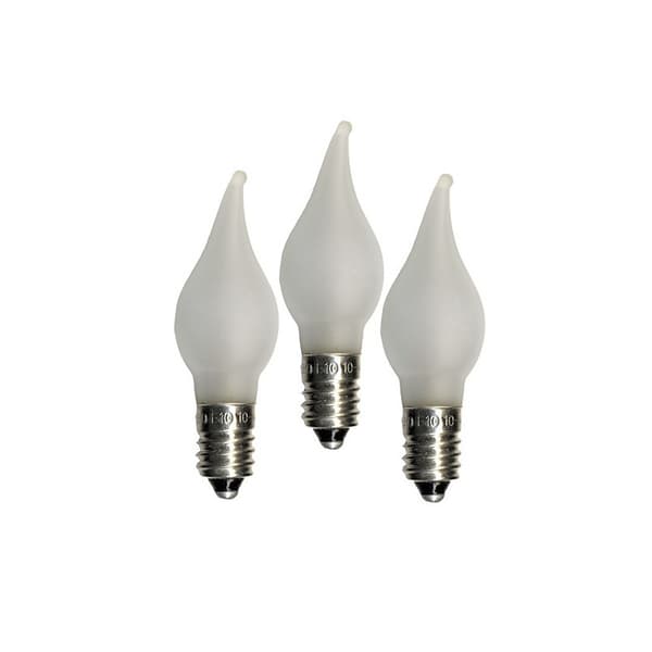 Ny 3 stk Jule- Advent- Lysestake lamper. LED E10 3V 0.06W FROST