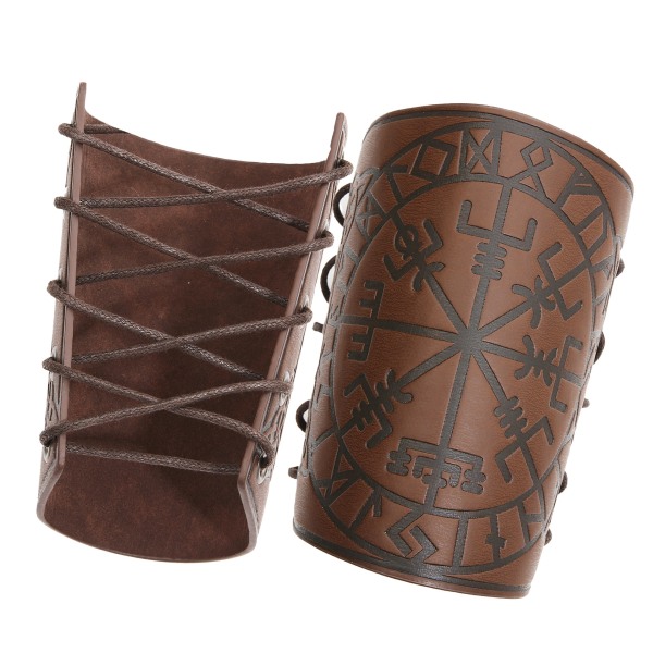 Vikingpräglad läderarmskydd rustning läder rustning benskydd