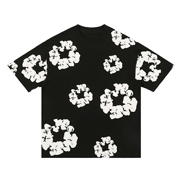 Säsongskampanj! Högkvalitativt Denim Tears sommarset för män, kortärmad, svart Svart Black XL