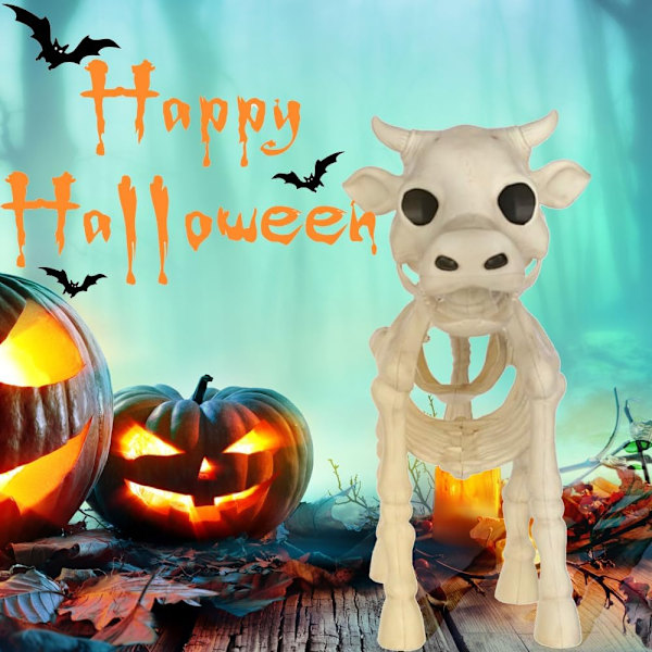 Laadukas uusi lehmä-hevonen luuranko Halloween-koriste cow