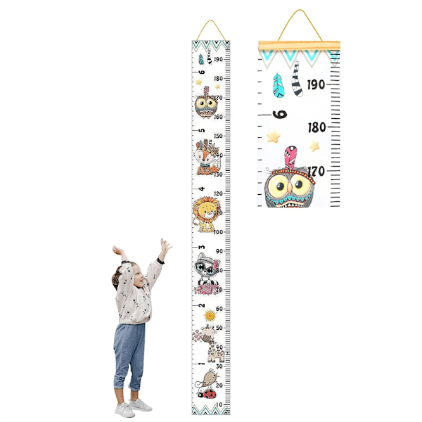 Växtschema, Mätstav i trä för barn, Träväggdekoration